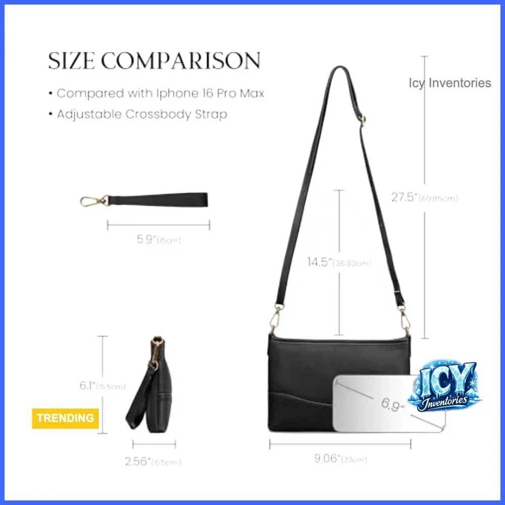 Genuine Leather Wristlet Wallet RFID Clutch Crossbody Bag